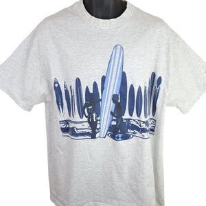 Champion Surfer T Shirt Vintage 90s Surfing Longboard Made In USA Mens Size XL